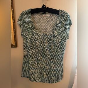 Liz Claiborne Green/ Blue / Grey Summer Top Size PM